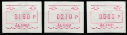 FINNLAND-ALAND, 3 Automaten-Marken, Michel-Nr. 4 .xx  Mint Never Hinged, Perfect,  Nice Price  !! 28.10-12 - Machine Labels [ATM]