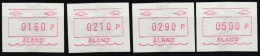 FINNLAND-ALAND, 4 Automaten-Marken, Michel-Nr. 4 .xx  Mint Never Hinged, Perfect,  Nice Price  !! 28.10-12 - Machine Labels [ATM]