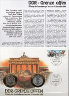 Numisbrief Deutschland 1989 Numisletter 1DM/1M+DDR 3037 SST 25€ Grenze Offen Brandenburger Tor Berlin Coin Cover Germany - 1 Marco