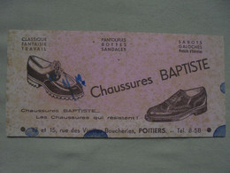 Ancien - Buvard Publicitaire "Chaussures BAPTISTE Les Chaussures Qui Résistent" - Chaussures