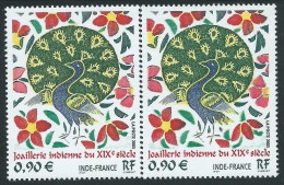 Variété : N° 3630 Joaillerie Indienne Du XIXème Siècle Paon Bec Ouvert + Normal ** - Ungebraucht