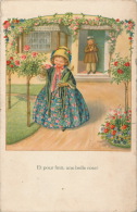 ENFANTS - LITTLE GIRL - Jolie Carte Fantaisie Fillette Et Roses "Et Pour Finir,une Belle Rose" Signée PAULI EBNER - Ebner, Pauli