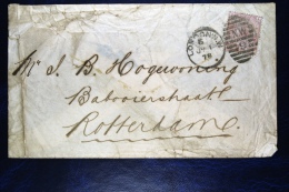 Great Britain: SG 138 On Cover, To Rotterdam, Perfin 1878 - Briefe U. Dokumente