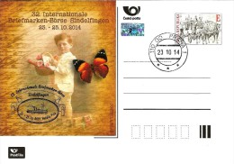 Czech Republic - 2014 - 32nd International Stamp Fair In Sindelfingen - Official Postcard With Hologram And Postmarks - Postcards