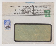 14 FÉVRIER 1940 - TYPE MERCURE  N° 432 - E. GUILGUÉ - PARIS BOUTONS BOUCLES CEINTURES - TIMBRE TURBERCULOSE ESPOIR - - Tuberkulose-Serien