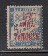 French Offices In Zanzibar Used Scott #J1 1/2a On 5c Postage Due - Used Stamps