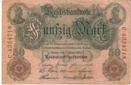 Germany #41, 50 Marks, 1910 Banknote Currency - 50 Mark