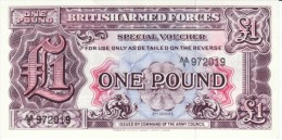 United Kingdom #M22a, 1 Pound British Armed Forces Special Voucher Banknote Currency - British Troepen & Speciale Documenten