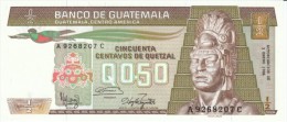 Guatemala #65, 50 Centavos 1986 Banknote Currency - Guatemala