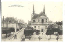 Cp, 37, Richelieu, L'Eglise, Rue Et Porte De Loudun - Other & Unclassified