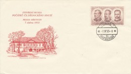 Czechoslovakia / First Day Cover (1953/09) Praha 1 (9i): Museum Cz. Labor Movement; Inn "In Chestnut" - Hotels, Restaurants & Cafés