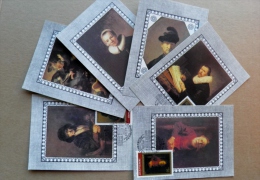 6 Card Maximum From USSR Art Paintings Rembrandt In Hermitage Museum 1983 - Rembrandt