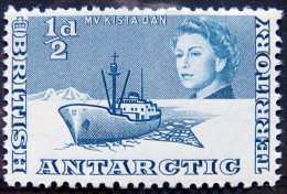 BRITISH ANTARCTIC TERRITORY 1963 1/2d M.V.Kista Dan Ship MNH WHITE GUM Scott1 CV$1 - Nuevos