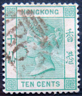 HONGKONG 1882 10c Queen Victoria USED Scott43 CV$2.50 - Usati