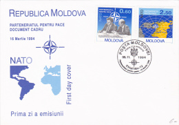 571A , NATO   COVER FDC, 1991, MOLDOVA - OTAN