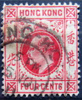 HONGKONG 1904 4c King Edward VII USED - Oblitérés