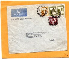 Palestine 1945 Cover Mailed To USA Via West Africa Miami - Palestina