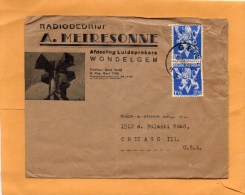 Belgium 1945 Cover Mailed To USA - Covers & Documents