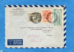 MARCOPHILIE-GRECE- Lettre Pour FRANCE--cad 1951-bel Affrant N° 556+A+572 - Poststempel - Freistempel