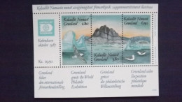 Grönland 169/71 Block 1 **/mnh, Internationale Briefmarkenausstellung HAFNIA ’87, Kopenhagen - Blocks & Kleinbögen