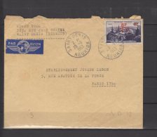 Réunion - N° 302 A  Obli/sur Lettre Voyagée Par Avion Pour Paris   - 1953 - Briefe U. Dokumente