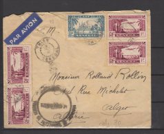 Sénégal - N° 133 Et Pa N° 3 X 4 Obli/sur Lettre Voyagée Par Avion Pour Alger - 1948 - A Voir Cachet !!! - Storia Postale