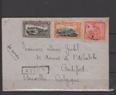 Congo Belge  - Pa N° 1 , 2 Et N°  128 Obli/sur Lettre Voyagée Par Avion Pour Bruxelles - 1923-44: Covers