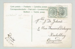 Ambulant Ostende-Verviers Le 17-3-1910 Sur 2x N°81 - Other & Unclassified