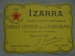 Ancien - Buvard Publicitaire "IZARRA Vieille Liqueur De La Côte Basque" - Schnaps & Bier