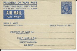 1939/45 - LETTRE FM AIRMAIL Pour PRISONNIERS DE GUERRE ANGLAIS - Postwaardestukken