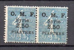 Syrie N°87 Neufs Sans Gomme En Paire - Unused Stamps