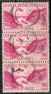 Canal Zone 1941 30c Air Mail Issue #C12  Strip Of 3 SON - Kanaalzone