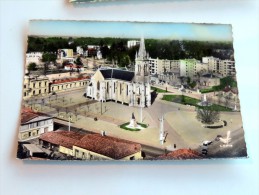 Carte Postale Ancienne : En Avion Au-dessus De MERIGNAC : Place General De Gaulle , Eglise - Merignac