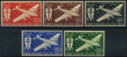 France : Madagascar Poste Aérienne N° 56 à 60 X Année 1943 - Airmail