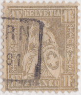 SI53D Svizzera Suisse Helvetia 1  Franco Gold  Usato Con Annullo 1862 Siglato - Oblitérés