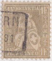 SI53D Svizzera Suisse Helvetia 1  Franco Gold  Usato Con Annullo 1862 Siglato - Gebruikt
