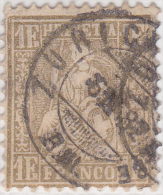 SI53D Svizzera Suisse Helvetia 1 Franco Gold  Usato Con Annullo Zürich 1862 - Oblitérés