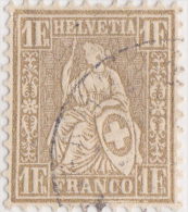 SI53D Svizzera Suisse Helvetia 1 Franco Gold  Usato Con Annullo  1862 Centrato - Usati