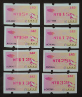 No. 142 Set Of 8 2014 ATM Frama Stamp--Gallant Horse & Auspicious Cloud- Chinese New Year Red Imprint Unusual - Fehldrucke