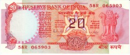 India #82g, 20 Rupee 19B5-90 Anknote Currency - India