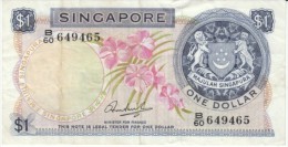 Singapore #1c, 1 Dollar 1971 Banknote Currency - Singapour