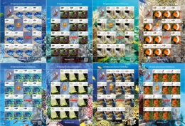 POLAND 2014 NATIONAL PHILATELIC EXHIBITION - FISHES  SET OF 8 MS  MNH - Unused Stamps