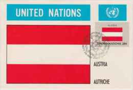 ONU ~ 1982  N° 365   Carte Avec Flag  Autriche   Oblitération 1 Jour - Lettres & Documents