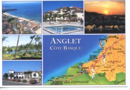 Anglet Multivues Géographique : Sables D´or Chiberta Mairie Cinq Cantons Port Brises Lames (aérienne) - Anglet