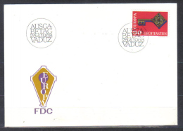 Liechtenstein Cover Posted Vaduz 1965 , National Flag On Stamp - Lettres & Documents