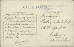SOMME - 1914/18 - CARTE FM De ABBEVILLE - HOPITAL TEMPORAIRE N° 2 - WW I