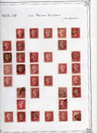 Grande Bretagne. One Penny. Victoria. Essai Reconstitution Planche Sur Feuille Yvert - Used Stamps