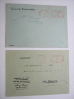 1952, 2 Postfreistempel Aus Hamburg , Je Auf Brief - Brieven En Documenten