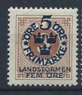 Suède 1916  N°77 Neuf* MLH Timbres Surchargés - Ongebruikt