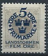 Suède 1916  N°78 Neuf* MLH Timbres Surchargés - Unused Stamps